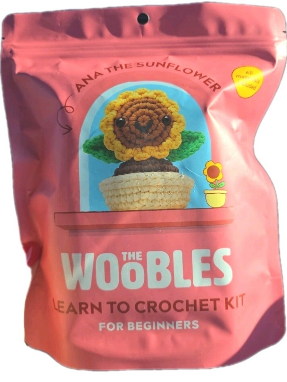 The Woobles ANA the Sunflower Learn To Crochet Kit NEW Crafting For Beginner NEW - Picture 2 of 5